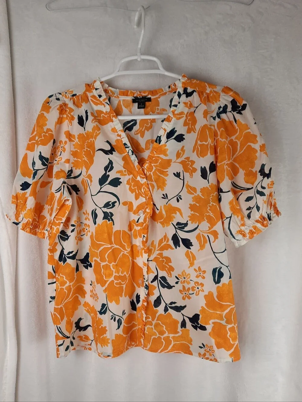 Ann Taylor Loft Floral Print Button-Down Top